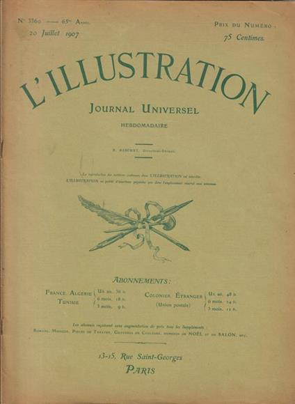 L' Illustration N° 3360 Anno 1907 - copertina