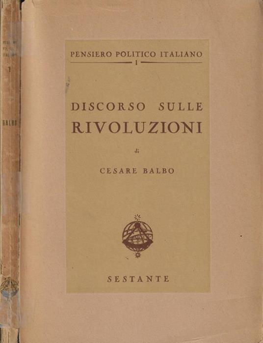 Discorso sulle rivoluzioni - copertina