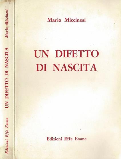 Un difetto di nascita - copertina
