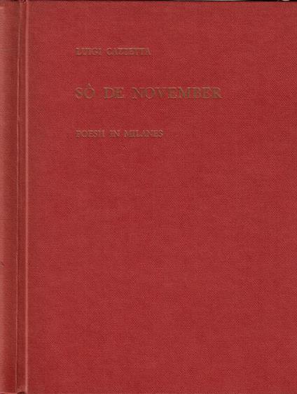 Sò de november. Poesii in milanes - copertina