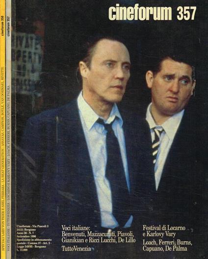 Cineforum. Rivista mensile di cultura cinematografica. Anno 36, 1996, n.357, 358 - copertina