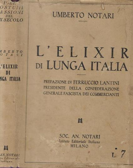 L' elixir di lunga vita - copertina