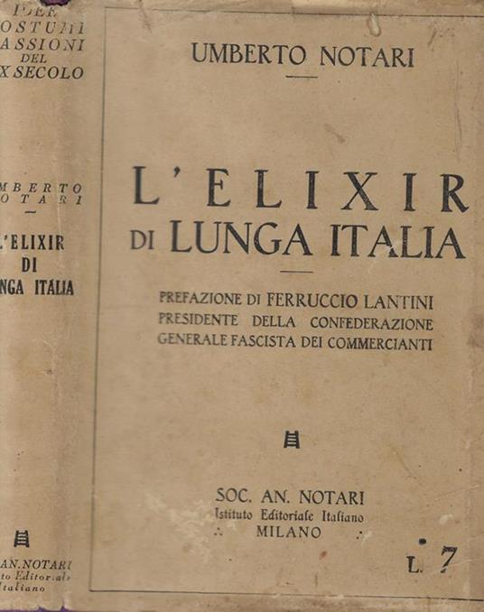 L' elixir di lunga vita - copertina