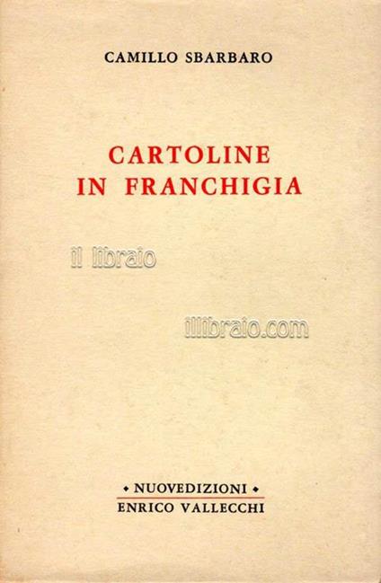 Cartoline in franchigia - Camillo Sbarbaro - copertina