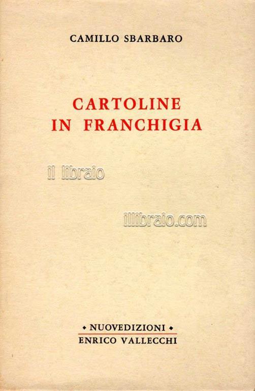 Cartoline in franchigia - Camillo Sbarbaro - copertina