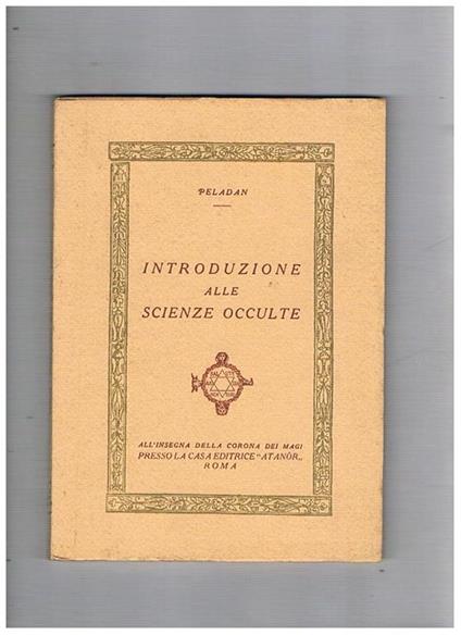 Introduzione alle scienze occulte - Sar Peladan - copertina