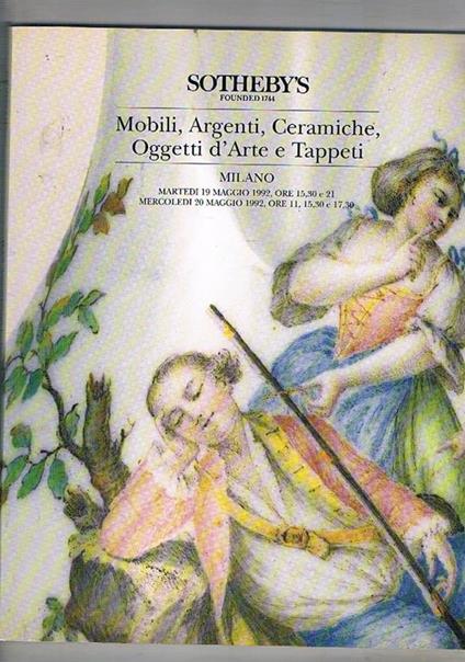 Mobili, argenti, ceramiche, oggetti d'arte e tappeti. Asta tenuta a Milano nel maggio 1992 - copertina