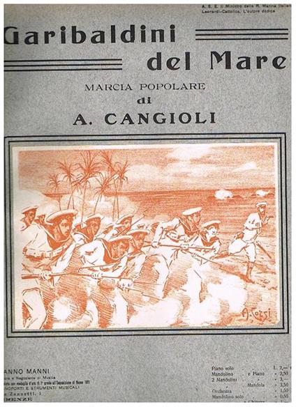 Garibaldini del mare, marcia popolare - A. Cangioli - copertina