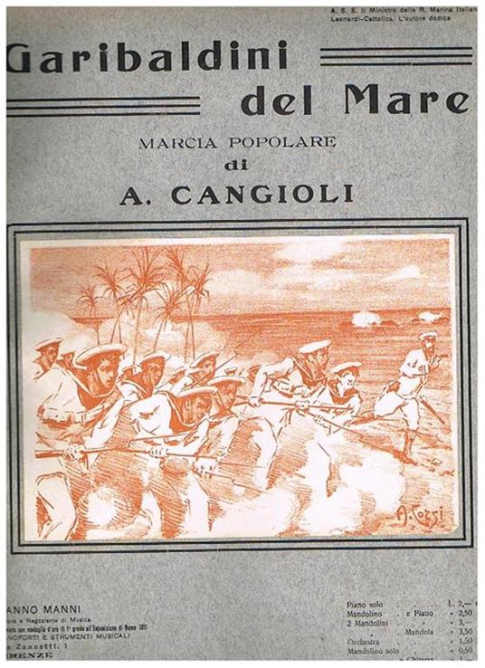 Garibaldini del mare, marcia popolare - A. Cangioli - copertina