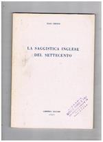 La saggistica inglese del settecento. Dispensa universitaria