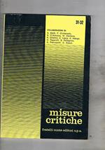 Misure critiche, rivista trimestrale di letteratura e cultura varia n° 31-32 del 1979. La morte di un comandante supremo in un capolavoro della poesia biblica echi giovenaliani in Dante P. P. Pasolini uno e due per un saggio su Alberto Arbasino ecc