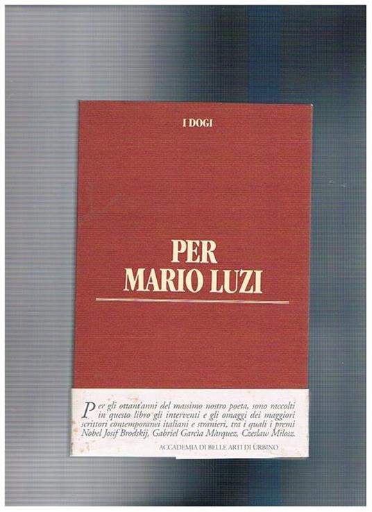Per Mario Luzi. Prefazione di Carlo Bo. Prima edizione - copertina