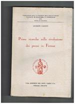 Prime ricerche sulla rivoluzione dei prezzi in Firenze
