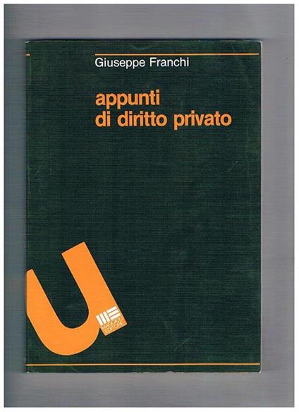 Appunti di diritto privato - Giuseppe Franchi - copertina