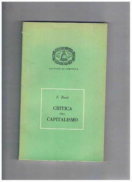 Critica al capitalismo - Ernesto Rossi - copertina