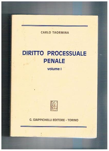 Diritto processuale penale - Carlo Taormina - copertina