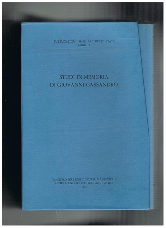 Studi in memoria di Giovanni Cassandro, vol. I-III - copertina