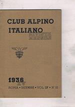 Club Alpino Italiano rivista mensile. Disponiamo dei n° 2-3-4-7-9-10-11-12 dell'anno 1936