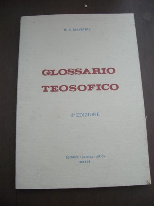 Glossario teosofico. Seconda edizone - Helena P. Blavatsky - copertina