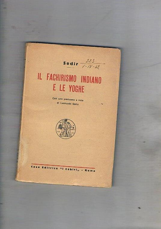 Il fachirismo Indiano e le Yoghe - Sedir - copertina