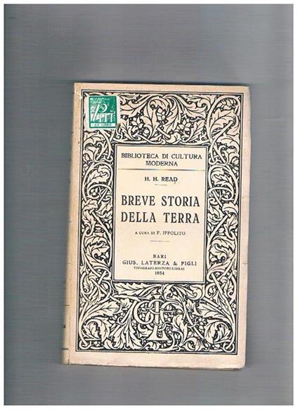 Breve storia della Terra, a cura di F. Ippolito - Herbert Read - copertina