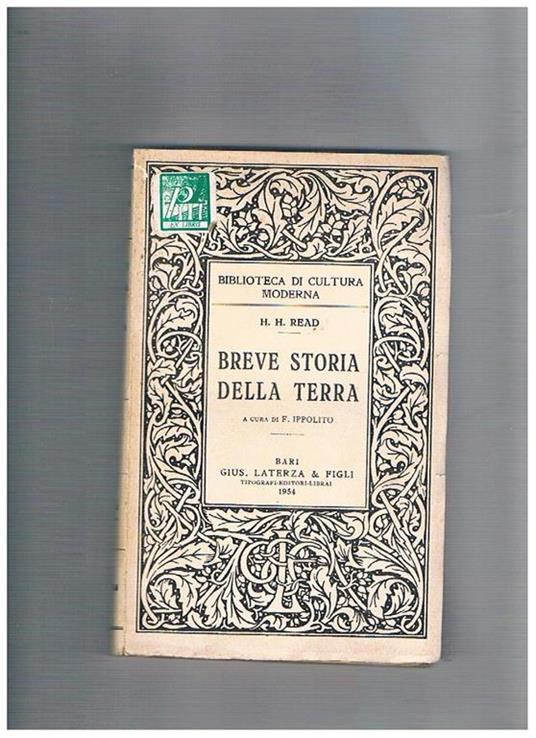Breve storia della Terra, a cura di F. Ippolito - Herbert Read - copertina