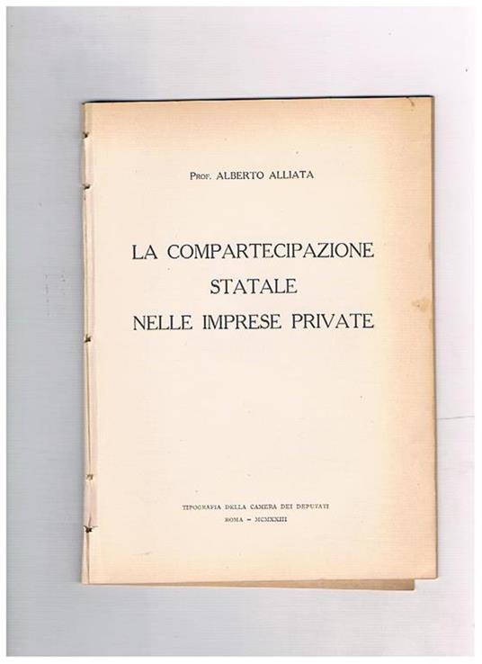 La compartecipazione statale nelle imprese - Alberto Alliata - copertina