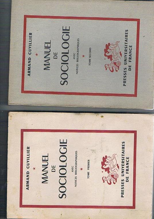 Manuel de sociologie tome I-II. Avec notes bibliographiques - Armand Cuvillier - copertina