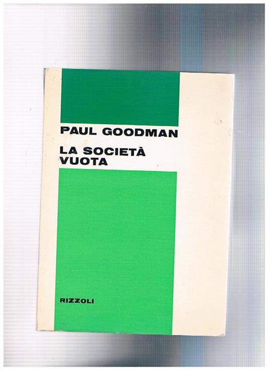La società vuota - Paul Goodman - copertina