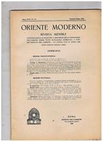 Oriente Moderno, rivista mensile d'informazioni e di studi per la diffusione della conoscenza dell'Oriente, sopra tutto musulmano, pubblicata a cura dell'Istituto per l'Oriente. Disponiamo dell'annata completa del 1946