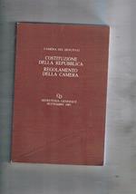 Costituzione della Repubblica - regolamento della camera