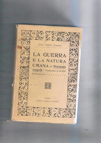 La guerra e la natura umana - Norman Angeli - copertina