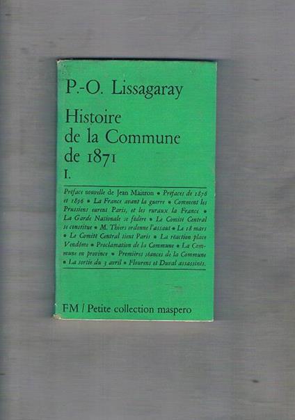 Histoire de la Comune de 1871. Tomi I-III - Prosper-Olivier Lissagaray - copertina