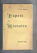 L' Esprit et l'Histoire. Essai sur la conscience historique dans la litterature du XX siécle