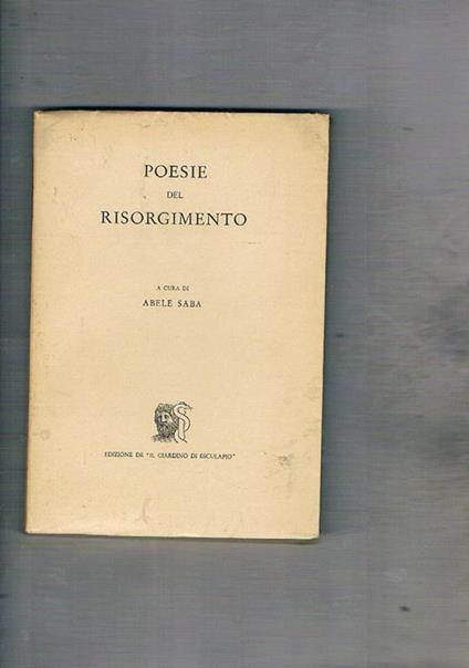 Poesie del risorgimento - copertina
