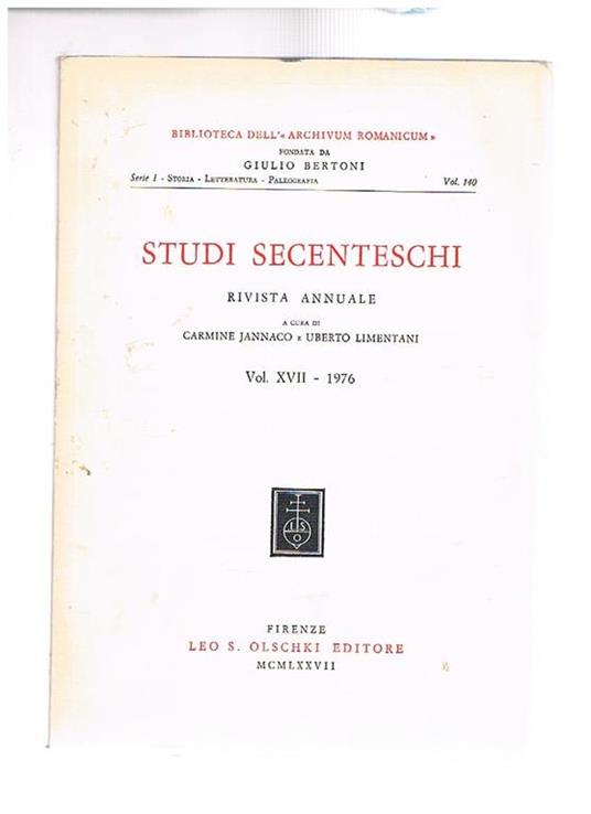 Studi secenteschi - copertina