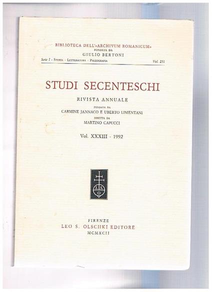 Studi secenteschi - copertina