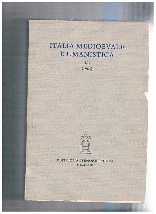 Italia medioevale e umanistica - copertina