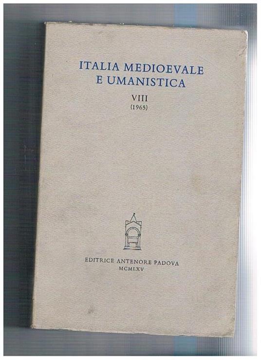 Italia medioevale e umanistica - copertina