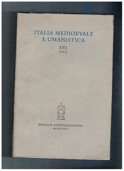 Italia medioevale e umanistica - copertina