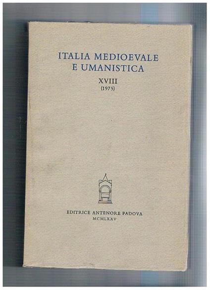 Italia medioevale e umanistica - copertina
