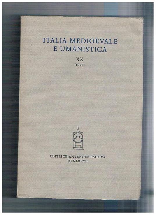 Italia medioevale e umanistica - copertina