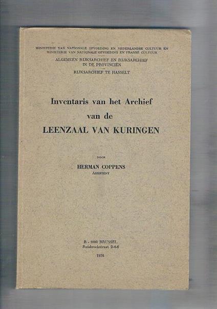Inventaris van het archief van de Kuringen - Herman Coppens - copertina
