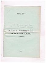 L' editto 10 febbraio 1836 di Re Carlo Alberto. Uno sconosciuto primato piemontese nel campo sindacale e sociale