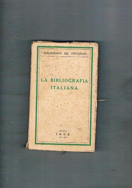 La bibliografia italiana - copertina