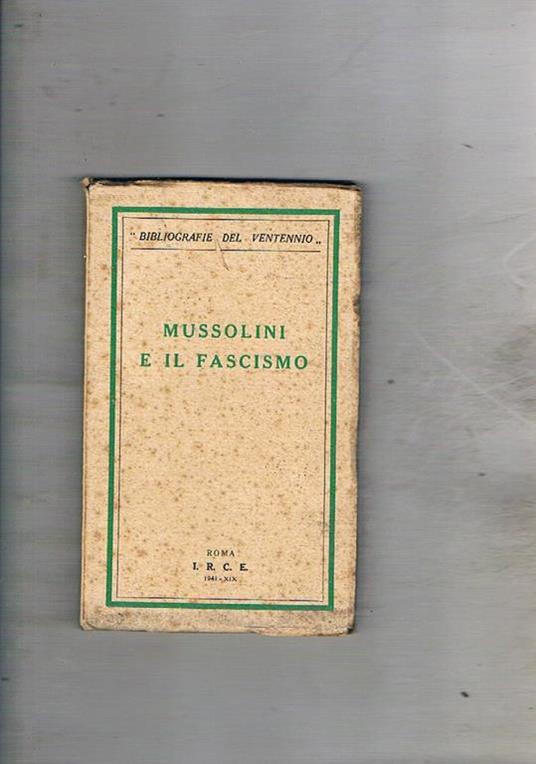 Mussolini e il fascismo - copertina