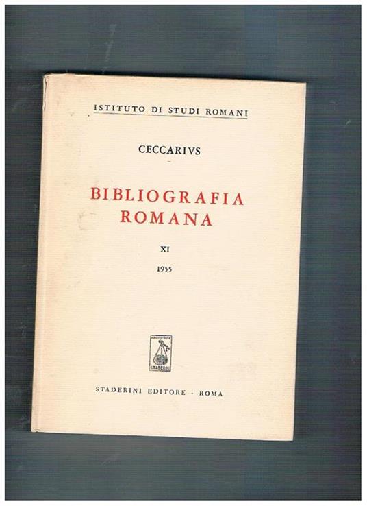 Bibliografia Romana XI 1955 - Ceccarius - copertina