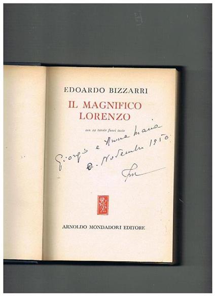 Il Magnifico Lorenzo - Edoardo Bizzarri - copertina