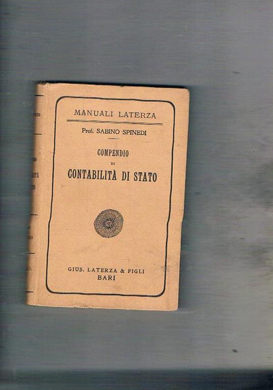 Compendio di contabilità di stato - Sabino Spinedi - copertina