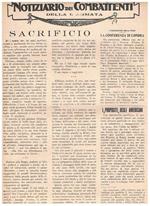 Notiziario dei combattenti della 1a armata, anno I° 1918, settimanale. Disponiamo dei n° 24, 25, 26, 27, 28